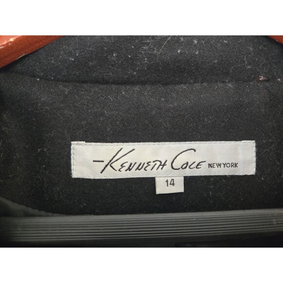 Kenneth Cole Coat Womens 14 Black Wool Blend Winter Old Money Classy Timeless - Picture 4 of 10